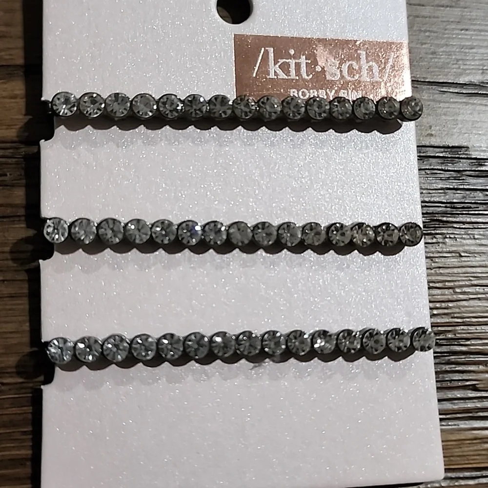 Kitsch Rhinestone Bobby Pins 3 Pack NWT